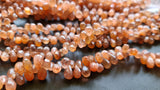 4x6 mm-5x7 mm Sunstone Faceted Teardrops Natural Drop Briolettes For Jewelry