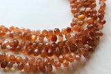 4x6 mm-5x7 mm Sunstone Faceted Teardrops Natural Drop Briolettes For Jewelry