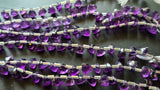 7-8 mm Amethyst Trillion Natural Faceted Trillion Bead, Loose Trillion Cut Stone