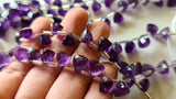 7-8 mm Amethyst Trillion Natural Faceted Trillion Bead, Loose Trillion Cut Stone