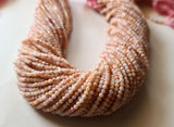 2.5 mm Pink Opal Faceted Rondelles Natural Pink Opal Beads For Necklace Pink