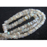 5 mm Labradorite Square Heishi Cut Beads, Labradorite Flat Square Heishi