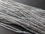 2.5 mm Labradorite Faceted Rondelles Natural Labradorite Beads For Necklace Blue