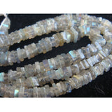 5 mm Labradorite Square Heishi Cut Beads, Labradorite Flat Square Heishi