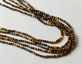 2 mm Tigers Eye Faceted Rondelles Natural Tigers Eye Beads For Necklace