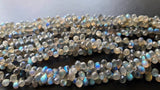 4x6 mm-5x7 mm AAA Labradorite Faceted Teardrops, Natural Blue Fire AAA Quality