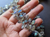 9-11 mm AAA Labradorite Faceted Marquise Beads, Natural Blue Fire AAA Quality