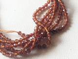 2.5 mm Hessonite Garnet Faceted Rondelles Natural Hessonite Beads For Necklace