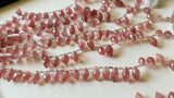 12-14 mm Strawberry Quartz Faceted Puffed Marquise Natural Pink Quartz Marquise