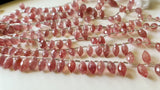 12-14 mm Strawberry Quartz Faceted Puffed Marquise Natural Pink Quartz Marquise