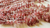 12-14 mm Strawberry Quartz Faceted Puffed Marquise Natural Pink Quartz Marquise