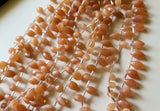 11-14 mm Peach Moonstone Faceted Puffed Marquise Natural Peach Moonstone