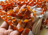 9-10 mm Carnelian Hearts Natural Carnelian Faceted Heart Shape Bead For Necklace