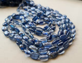 7-9 mm Blue Kyanite Plain Oval Beads, Natural Kyanite Oval Beads, Kyanite Plain