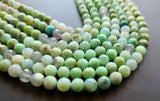 7-8mm Peru Opal Faceted Round Beads Natural Green Peru Opal Round Balls