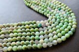 7-8mm Peru Opal Faceted Round Beads Natural Green Peru Opal Round Balls