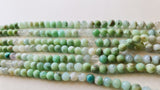 7-8mm Peru Opal Faceted Round Beads Natural Green Peru Opal Round Balls