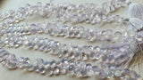 7-9 mm Lavender Quartz Faceted Pear, Natural Lavender Quartz Briolette, Lavender