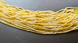 2.5 mm Yellow Opal Faceted Rondelles Natural Yellow Opal Beads For Necklace