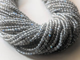 2.5 mm Labradorite Faceted Rondelles Natural Labradorite Beads For Necklace Blue