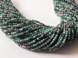 2.5 mm Ruby Zoisite Faceted Rondelles Natural Ruby Zoisite Beads For Necklace