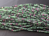2.5 mm Ruby Zoisite Faceted Rondelles Natural Ruby Zoisite Beads For Necklace
