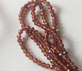 2.5 mm Hessonite Garnet Faceted Rondelles Natural Hessonite Beads For Necklace