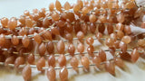 11-14 mm Peach Moonstone Faceted Puffed Marquise Natural Peach Moonstone