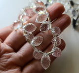 12-15 mm Crystal Quartz Faceted Puffed Marquise Natural Crystal Marquise Beads