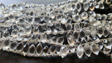 12-15 mm Crystal Quartz Faceted Puffed Marquise Natural Crystal Marquise Beads