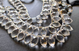 12-15 mm Crystal Quartz Faceted Puffed Marquise Natural Crystal Marquise Beads