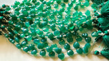 9-10 mm Green Onyx Hearts Natural Green Onyx Faceted Heart Shape Beads