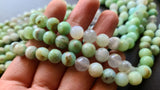 7-8mm Peru Opal Faceted Round Beads Natural Green Peru Opal Round Balls