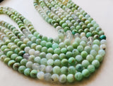 7-8mm Peru Opal Faceted Round Beads Natural Green Peru Opal Round Balls