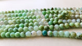 7-8mm Peru Opal Faceted Round Beads Natural Green Peru Opal Round Balls