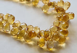 5x7-6x8 mm Citrine Faceted Teardrop, Natural Citrine Drop Briolettes Citrine