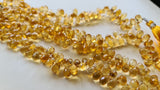 5x7-6x8 mm Citrine Faceted Teardrop, Natural Citrine Drop Briolettes Citrine