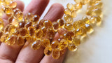 5x7-6x8 mm Citrine Faceted Teardrop, Natural Citrine Drop Briolettes Citrine