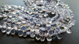 7-9 mm Lavender Quartz Faceted Pear, Natural Lavender Quartz Briolette, Lavender