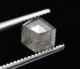 Gray Shield Shaped Diamond, 1 Ct 6.2x5.8mm Hexagon Rose Cut Diamond-PDD216