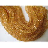 6 mm Citrine Square Heishi Beads, Citrine Flat Square Spacer Beads, Citrine