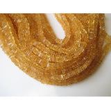 6 mm Citrine Square Heishi Beads, Citrine Flat Square Spacer Beads, Citrine