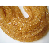 6 mm Citrine Square Heishi Beads, Citrine Flat Square Spacer Beads, Citrine