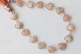 8 mm Peach Moonstone Heart Beads, 7 Inch, 15 Pcs Peach Moonstone Faceted Heart