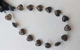 8 mm Smoky Quartz Heart Bead, 7 Inch, 15 Pcs Smoky Quartz Faceted Heart Straight