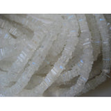 6 mm White Rainbow Moonstone Square Heishi Bead, Rainbow Moonstone Square Spacer