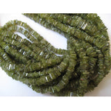 4 mm Vessonite Heishi Beads, Natural Vessonite Spacer Beads, Green Vesuvianite