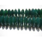 6-8mm Green Onyx German Cut Beads, Natural Green Onyx Faceted Discs Beads, Green