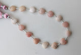 8mm Pink Opal Heart Beads, 7 Inch, 15 Pcs Pink Opal Faceted Heart Straight Drill