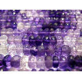 8mm Purple Amethyst Shaded Micro Faceted Rondelles, Purple Amethyst Rondelle